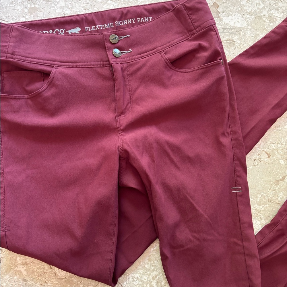 Burgundy FlexTime Skinny Pants